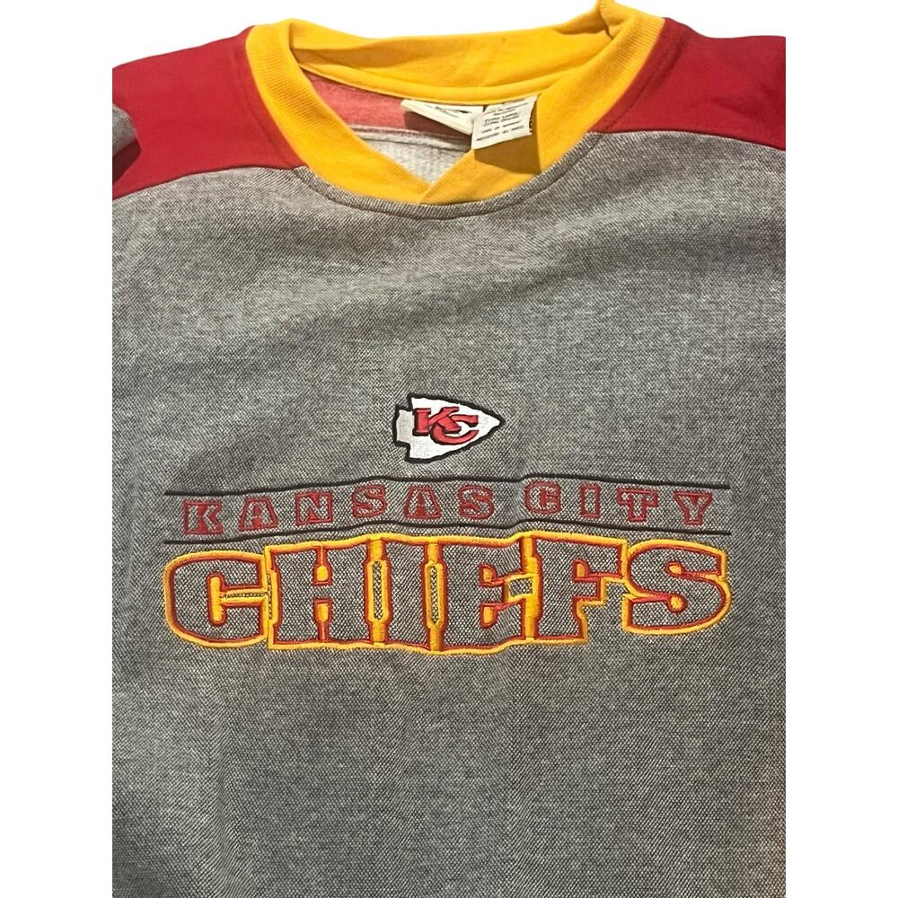 🔥 VINTAGE 1998 KANSAS CITY CHIEFS SWEATSHIRT XL - NFL THE EDGE GREY Y2K 🏈